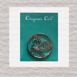 Origami Owl Butterfly Large Window Plate Silver
